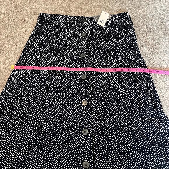 NWT Gap Women's Midi Button Down Skirt Dark Blue White Polka Dot Size 6 - Picture 3 of 6
